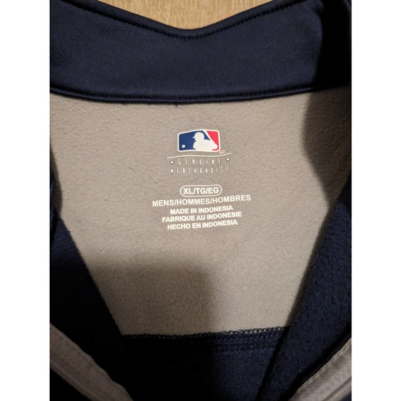 MLB New York Yankees Men's Blue Long Sleeve Windbreaker Size XL Quarter Zip - Picture 3 of 5